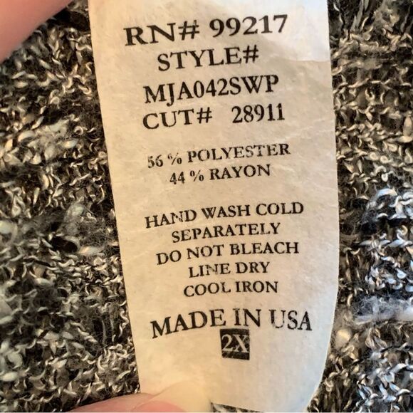 MOA MOA Fringed open Cardigan Women’s Kimono XL Gray White Black. - Picture 9 of 13